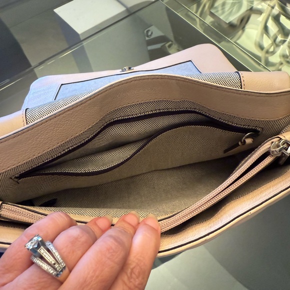 Cream Rebecca Minkoff Edie Flap Shoulder Bag with Chevron Stitching - Picture 14 of 16